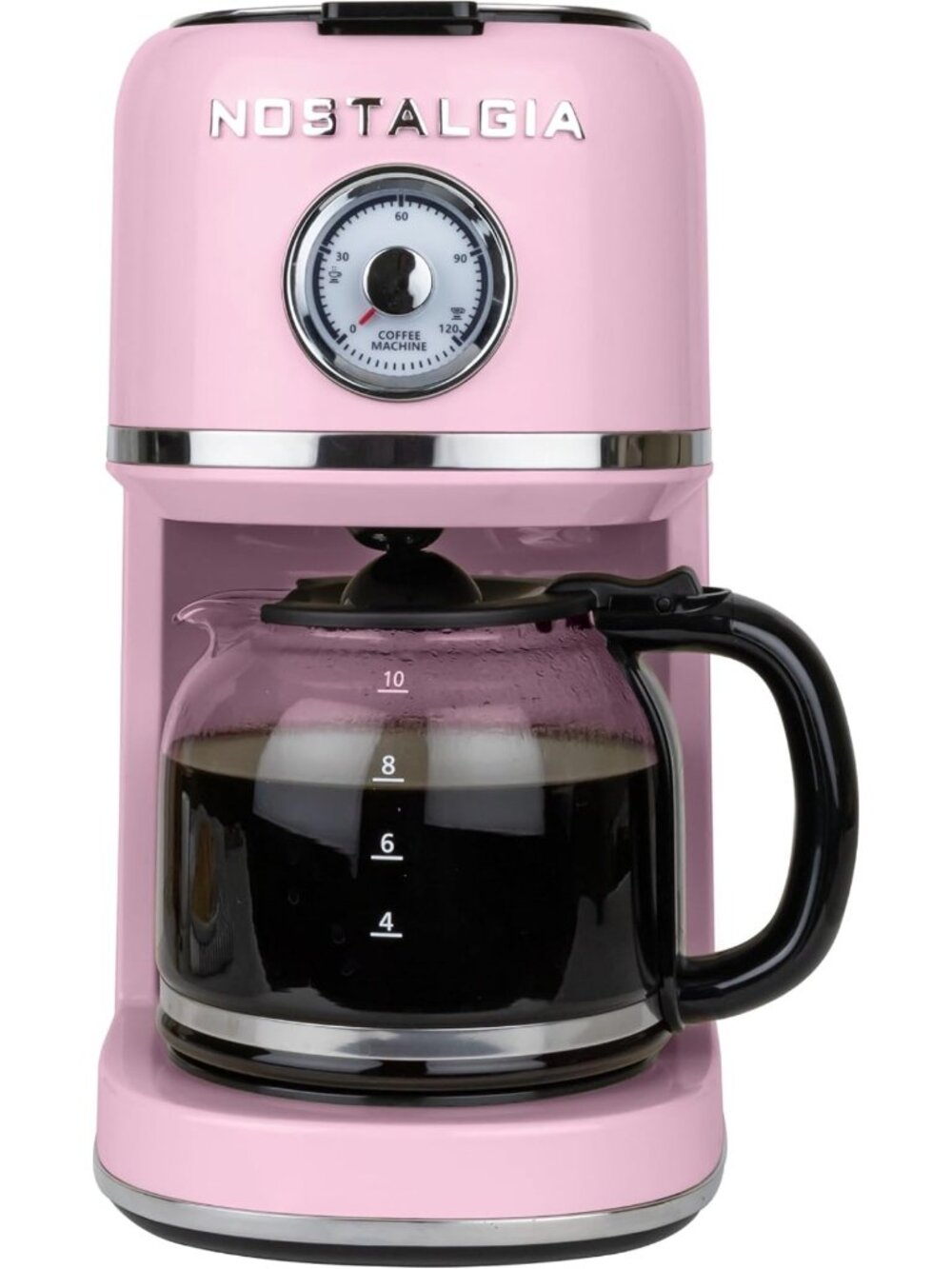 Vintage-Inspired 10-Cup Retro Coffee Maker in Pink | Classic Kitchen Appliance